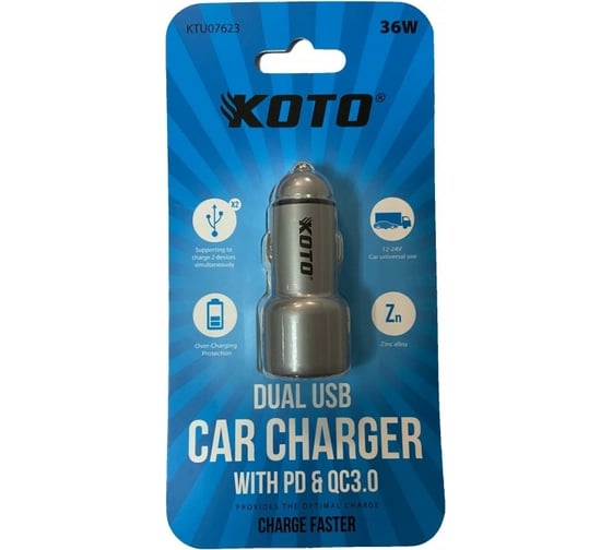 Автомобильное зарядное устройство KOTO KTU07623