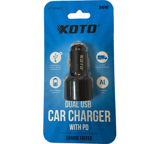 Автомобильное зарядное устройство KOTO KTU05622