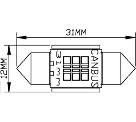 Светодиодные плафонные лампы с обманкой Vizant 31mm цоколь Festoon/C5W/211 600lm, 2 шт. 5000k B343