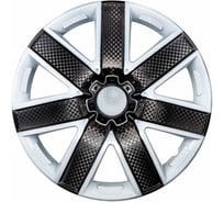 Декоративный колпак Lion ГАЛАКСИ микс бело-черный (пруж.) карбон 14" (2) (8) LW1457