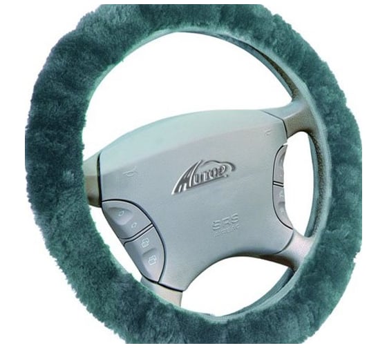 Оплетка на руль АВТОСТОП GREY, M, искусственный мех AB-28071GY M