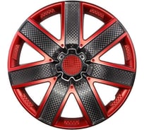 Декоративный колпак Lion ГАЛАКСИ микс бордово-черный (пруж.) карбон 14" (2) (8) LW1443