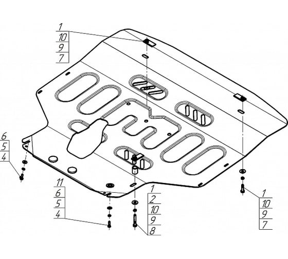 Стальная защита MOTODOR 2 мм Д, КПП SWM G01, G01F, G05Pro 75101