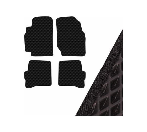 Коврик салона SKYWAY NISSAN ALMERA CLASSIC, 2006-н.в., левый руль, 4 предмета, EVA, черный S01705358 1