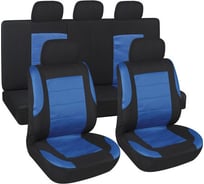 Чехлы для сиденья SKYWAY Forsage полиэстер/сетка 9 предм. черно/синий S01301149