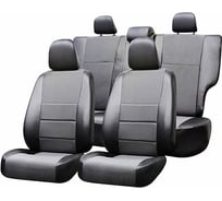 Чехлы на сиденья SKYWAY CHEVROLET NIVA SUV, 2002-2014 г.в., жаккард/экокожа, 12 предметов, темно-серый, левый руль Ch1-2C