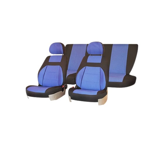Чехлы на сиденья SKYWAY LADA GRANTA, 2011-2018 г.в., жаккард, 13 предметов, черный/синий, левый руль V016-D4 1