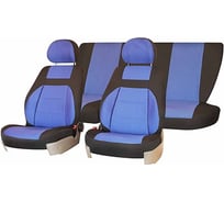 Чехлы на сиденья SKYWAY LADA GRANTA, 2011-2018 г.в., сплошное заднее сиденье, жаккард, 11 предметов, синий, левый руль V004-D4