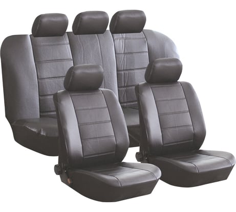 Чехлы для автомобильных сидений KRAFT FASHION универсальные, экокожа, серые KT 835621