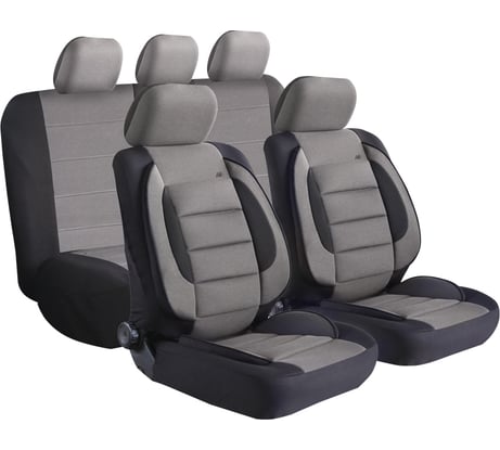 Чехлы для автомобильных сидений KRAFT COMFORT универсальные, полиэстер, черно-серые KT 835639