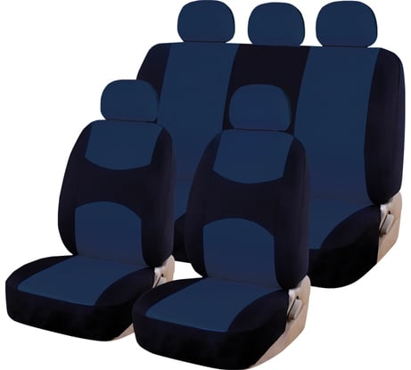 Чехлы для автомобильных сидений KRAFT CASUAL универсальные, полиэстер, черно-синие KT 835612