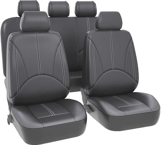 Чехлы для автомобильных сидений KRAFT ELITE универсальные, экокожа, серые KT 835633