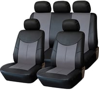 Чехлы для автомобильных сидений KRAFT STYLE универсальные, экокожа, черно-серые KT 835627