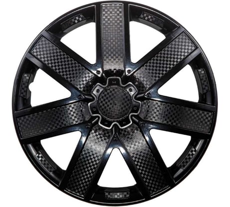 Декоративный колпак Lion ГАЛАКСИ черный глянец (пруж.) карбон 15" (2) (8) LW1504