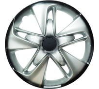 Декоративный колпак Lion СУПЕР АСТРА серебристо-черный (пруж.) карбон 16" (2) (6) LW1610