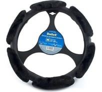 Оплетка руля DolleX 38 см, меховая, черная OPL-38554