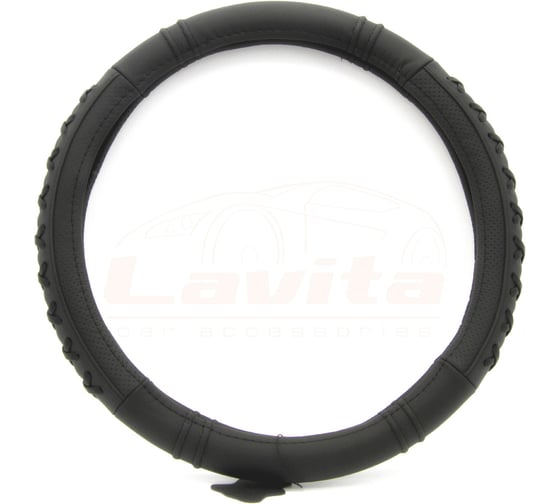 Оплетка на руль LAVITA черная кожанная 37-39 см LA 26-B326-1-M
