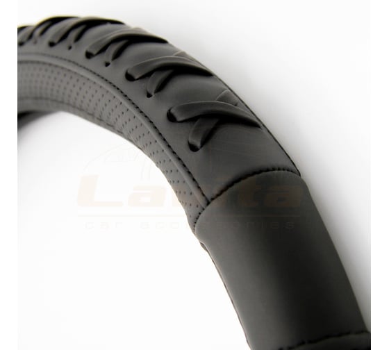 Оплетка на руль LAVITA черная кожанная 37-39 см LA 26-B326-1-M