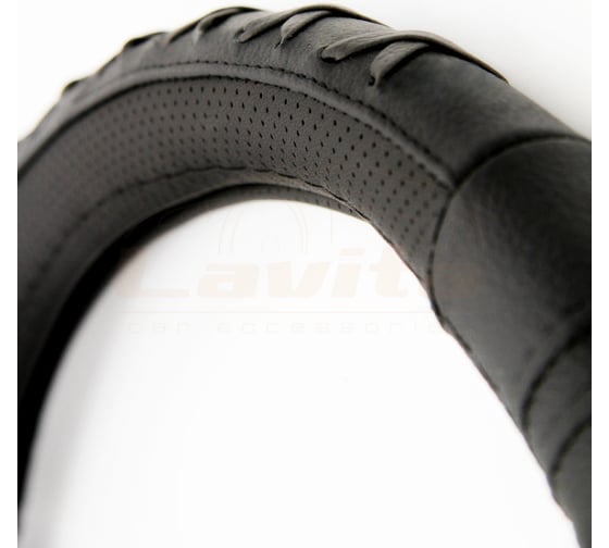 Оплетка на руль LAVITA черная кожанная 39-41 см LA 26-B326-1-L