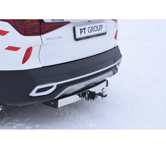 Фаркоп PT Group ТСУ со съемным квадратом, с нержавеющей накладкой, KIA Seltos 2020 г.в. 06071502