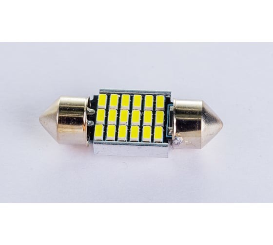 Автолампа SKYWAY диод T11 (C5W) 12V 18 SMD диодов 1-конт 31мм (CANBUS) белая в комплекте 2 шт S08201442