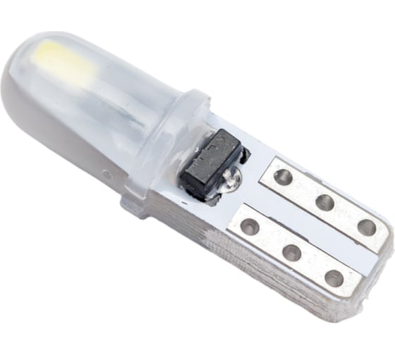 Автолампа SKYWAY светодиодная, T5W1.2W, 12 В, 2SMD, 1 контакт, биполярная, белая, (в компл. 10 шт.) S08201458