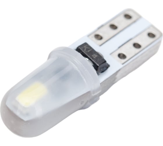 Автолампа SKYWAY светодиодная, T5W1.2W, 12 В, 2SMD, 1 контакт, биполярная, белая, (в компл. 10 шт.) S08201458