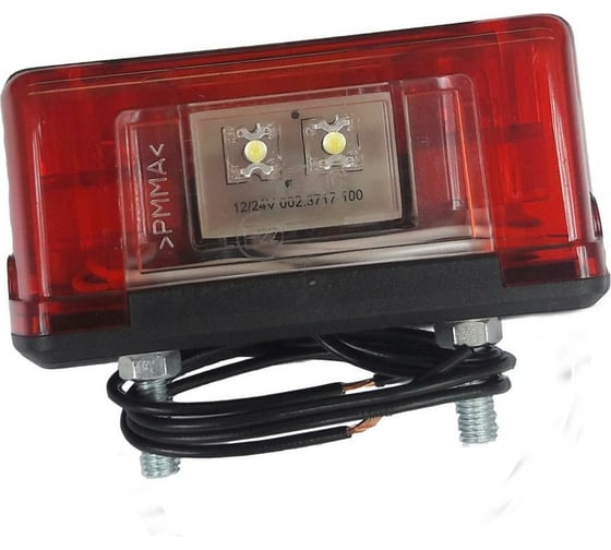 Фонарь подсветки номерного знака ДАЛИ-авто LED, красный, прямоугольный, задний габарит, 12/24 В DA-01893 1