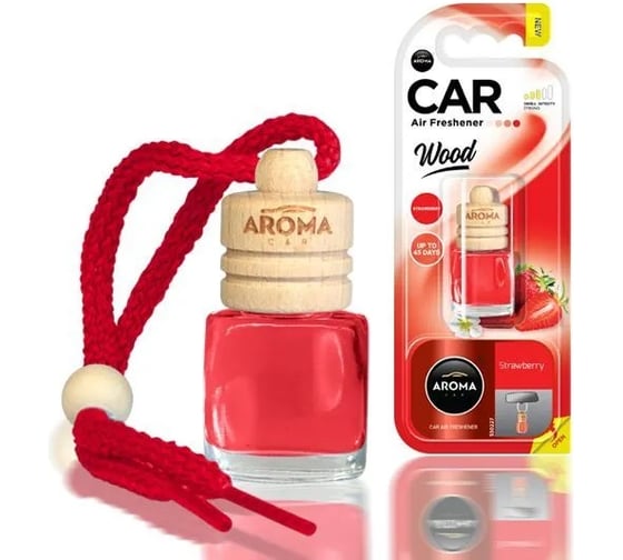 Ароматизатор воздуха Aroma Car Wood Strawberry 4,5 мл, подвесной 10986
