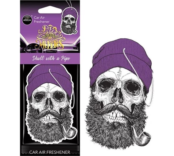 Ароматизатор воздуха Aroma Car Dia De Los Muertos Skull with a Pipe, подвесной 10381