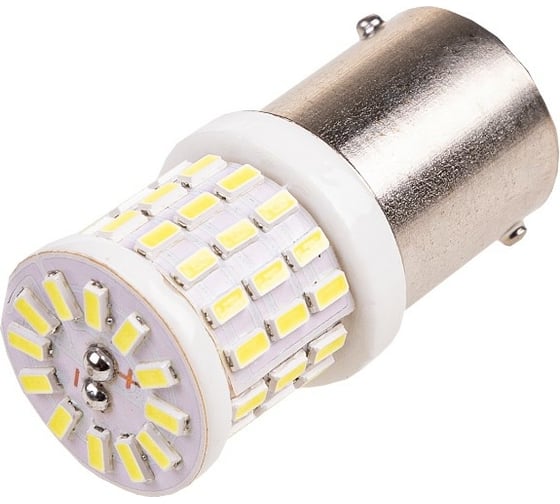 Автолампа SKYWAY диод S25 P21W 12/24V 57 SMD BA15s 1-конт Белая CAN BUS комп.2 шт птф/пов/з.ход/с S08201427