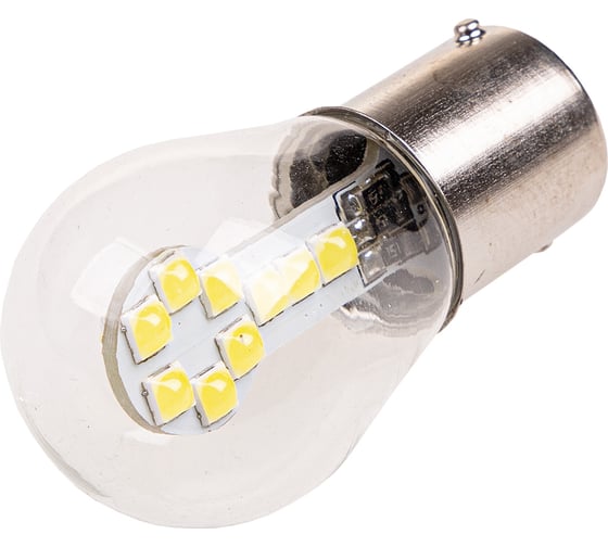 Автолампа SKYWAY диод S25 P21W 12V 9SMD BA15s 1-конт Белая  задний ход, повороты S08201429
