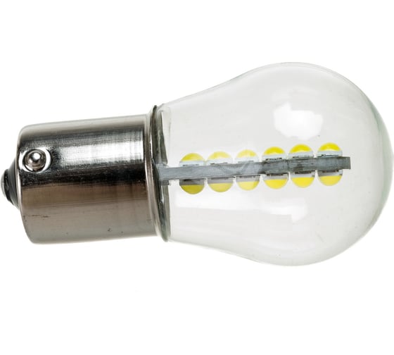 Автолампа SKYWAY диод S25 P21W 12V 9SMD BA15s 1-конт Белая  задний ход, повороты S08201429