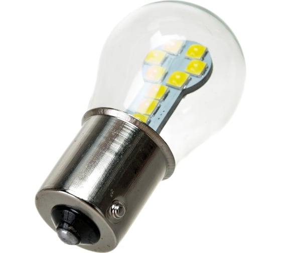 Автолампа SKYWAY диод S25 P21W 12V 9SMD BA15s 1-конт Белая  задний ход, повороты S08201429