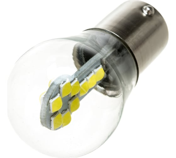 Автолампа SKYWAY диод S25 P21W 12V 9SMD BA15s 1-конт Белая  задний ход, повороты S08201429