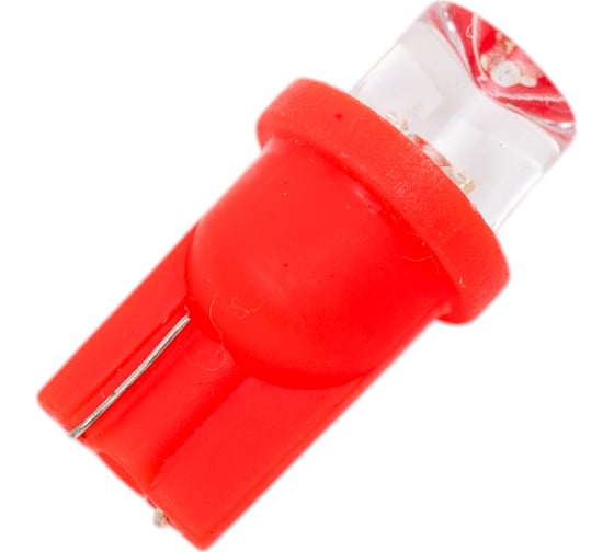 Светодиод Nord-Yada T10-01 (1LED) 12V W5W Base: BW2,1x9,5 D конус красный 0.13 W 0.45 lm (2 шт в 1 упаковке) 902377