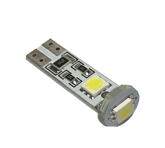 Светодиод Nord-Yada T10 BM 3SMD (size 5050) W5W (W2,1x9,5d) 12V белый 30lm 1.6W (с резистором) (2 шт в 1 упаковке) 902703