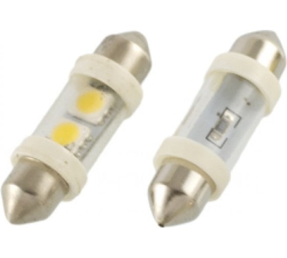 Светодиод Nord-Yada T11x36-S8.5 (2SMD size 5050) 12V C5W белый 0.3W 18lm в колбе (2 шт в 1 упаковке) 902734