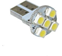 Светодиод Nord-Yada T10 BM 5SMDx1chip (size 3528) W5W (W2,1x9,5d) 12V 1.8W 24lm белый (2 шт в 1 упаковке) 902653