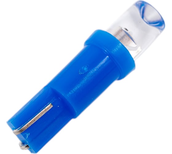 Светодиод Nord-Yada T5-01 (1LED) 12V W1,2W Base:W2,0x4,6d 0.13W 0.4 lm конус синий (2 шт в 1 упаковке) 900278