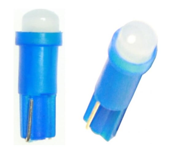 Светодиод Nord-Yada T5-01 (1LED) 12V W1.2W Base:W2.0-4.6d синий 0.24W 2lm COB (2 шт в 1 упаковке) 904708