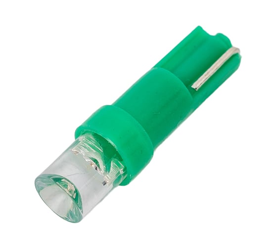Светодиод Nord-Yada T5-01 (1LED) 12V W1,2W Base:W2,0x4,6d 0.13W 1.8lm конус зеленый (2 шт в 1 упаковке) 900279
