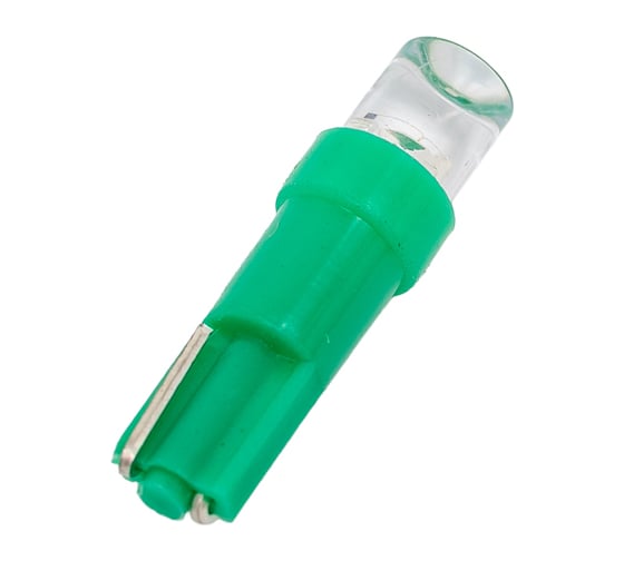 Светодиод Nord-Yada T5-01 (1LED) 12V W1,2W Base:W2,0x4,6d 0.13W 1.8lm конус зеленый (2 шт в 1 упаковке) 900279