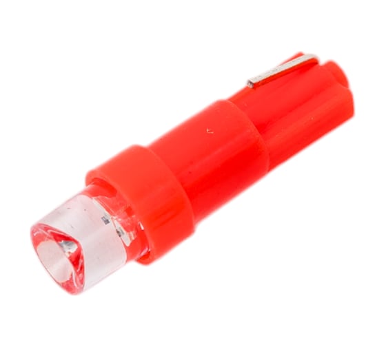 Светодиод Nord-Yada T5-01 (1LED) 12V W1,2W Base:W2,0x4,6d 0.13 W 0.45 lm конус красный (2 шт в 1 упаковке) 900280 1