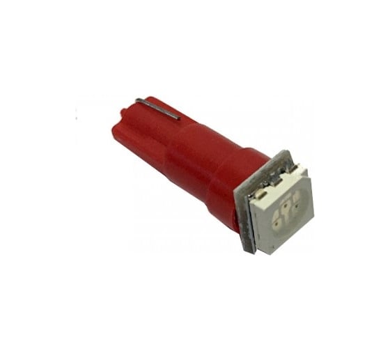 Светодиод Nord-Yada T5-02 (1SMD) 12V W1,2W Base:W2,0x4,6d 0.1W 0.8 lm красный (2 шт в 1 упаковке) 901146 1