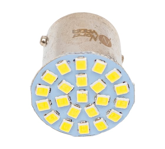 Светодиод Nord-Yada G18.5 22SMD (size 3020) 12V R10W BA15s белый 1.4W 66lm (2 шт в 1 упаковке) 904591