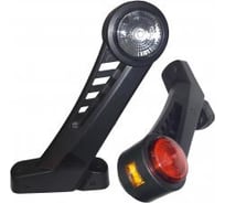 Габаритный фонарь ДАЛИ-авто LED красный-прозрачный 180мм доп габарит сбоку 12В/24В DA-01883