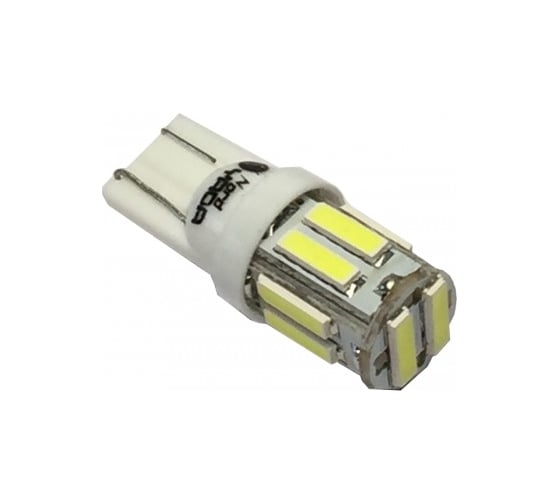 Светодиод Nord-Yada T10 10SMD 1W 12V (size 7020) W5W белый (2шт в 1 уп.) 906073