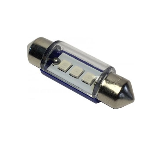 Светодиод Nord-Yada T11x36-S8.5(3SMD) 12V C5W синий 0.22W 1lm (2шт в 1 уп.) 900298