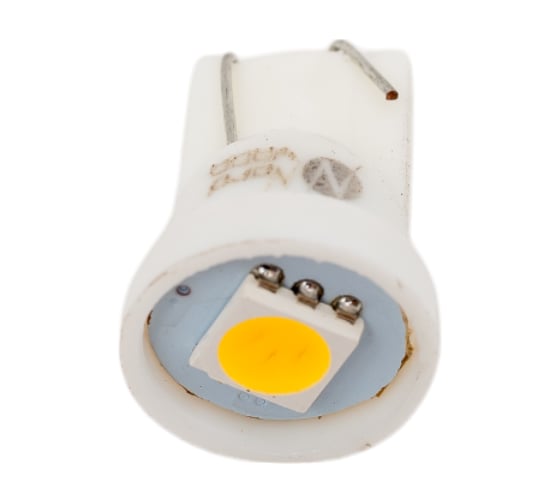 Светодиод Nord-Yada T10-1SMD (size 5050) 12V W5W теплый белый 0.1W 5lm (2шт в 1 уп.) 900293